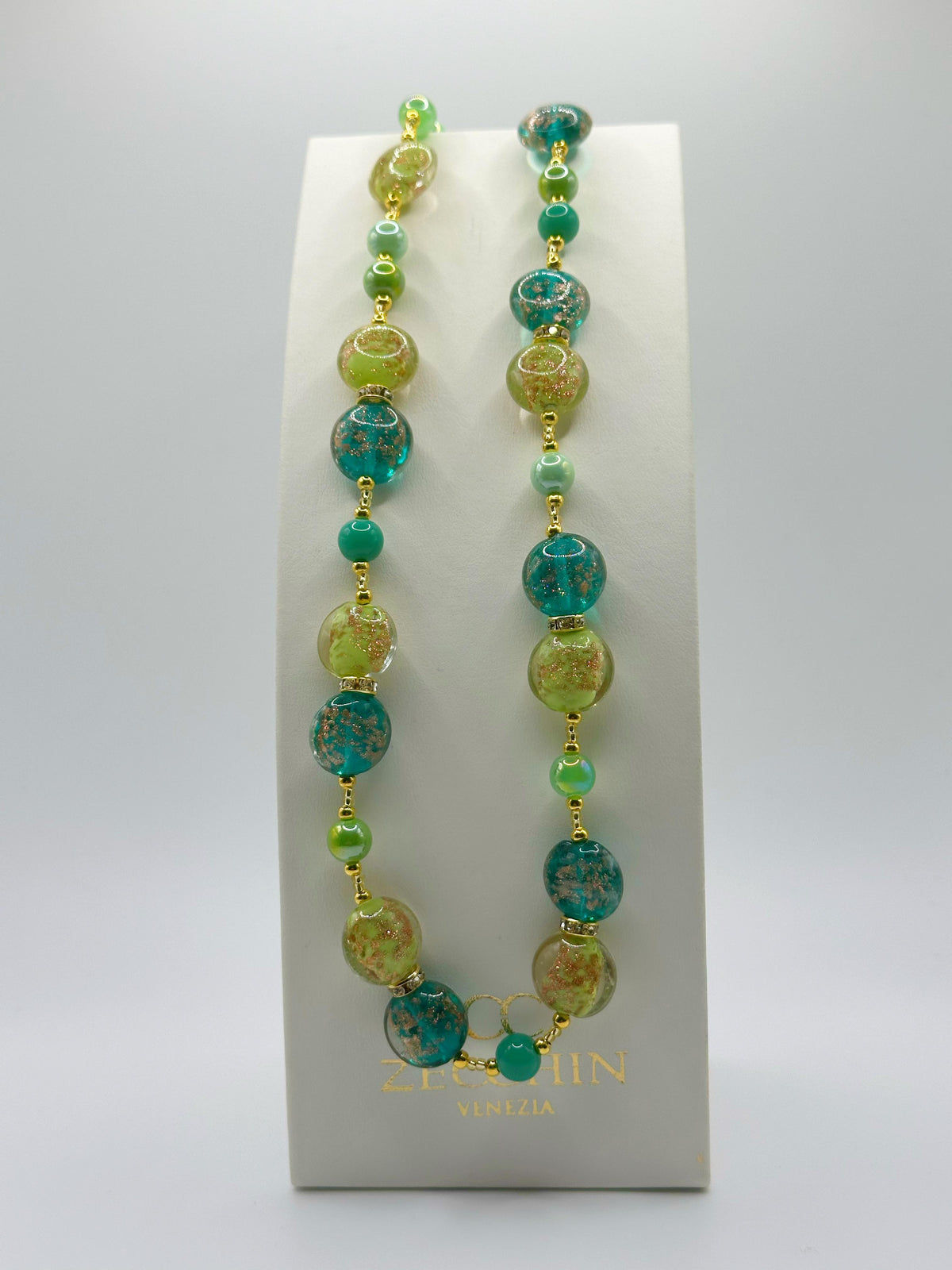 Collana Marilyn in vetro di Murano, colore verde