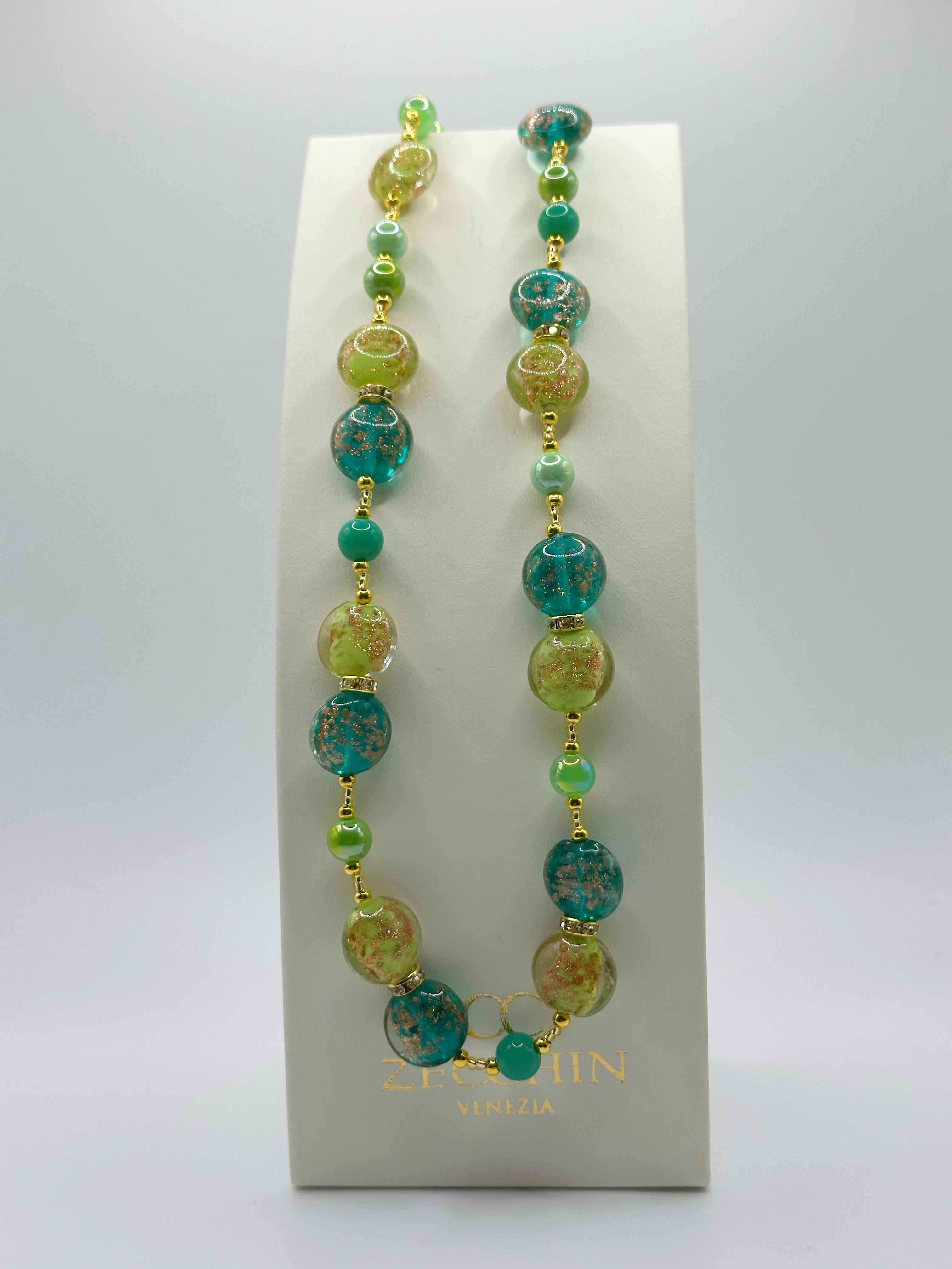 Collana Marilyn in vetro di Murano, colore verde