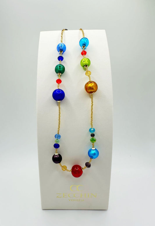 Collana Matilde corta slim in vetro di Murano, 46 cm