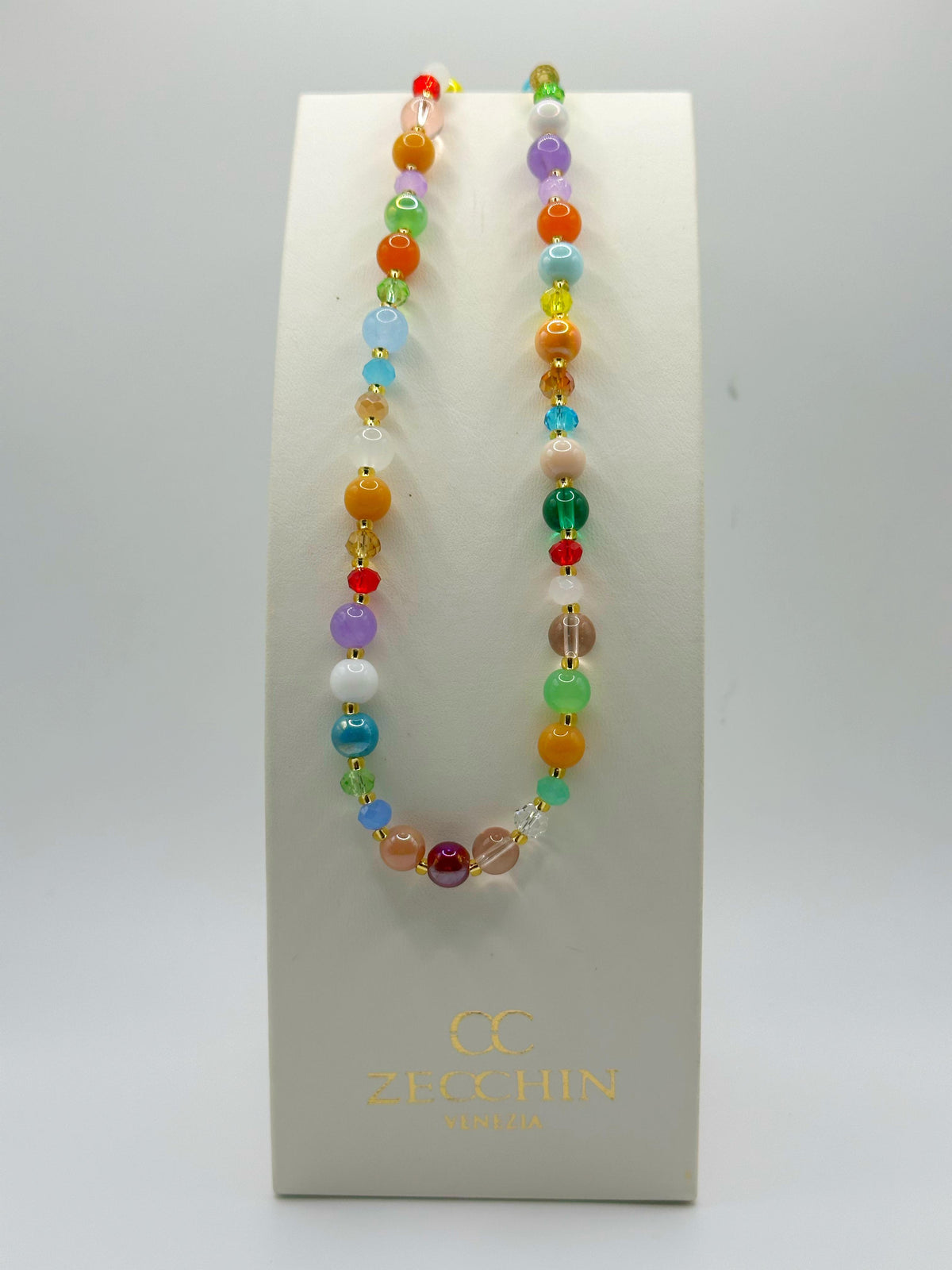 Collana Pastello con perle in vetro di Murano, multicolore