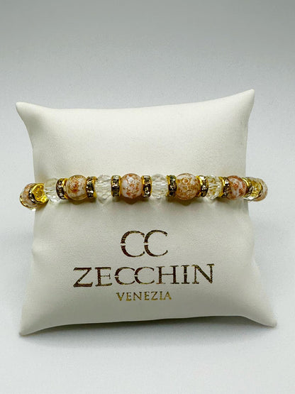 FENICE BRACCIALE vetro di Murano perla mm8