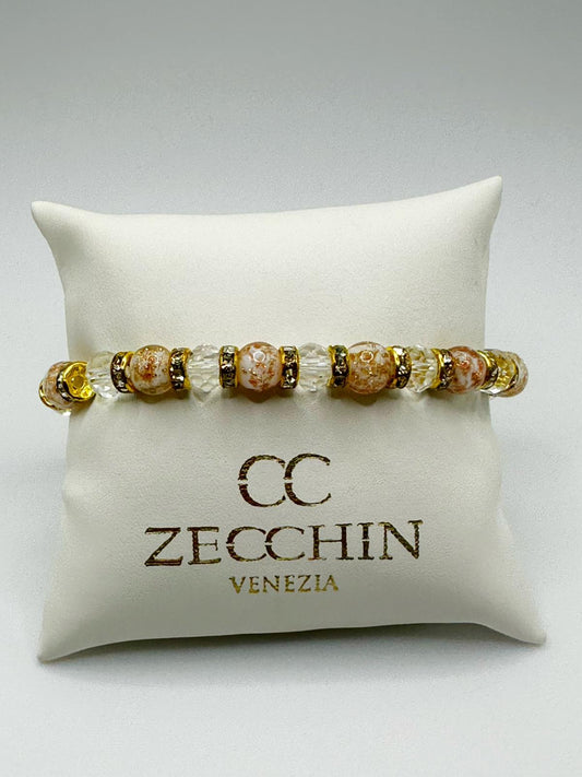 FENICE BRACCIALE vetro di Murano perla mm8