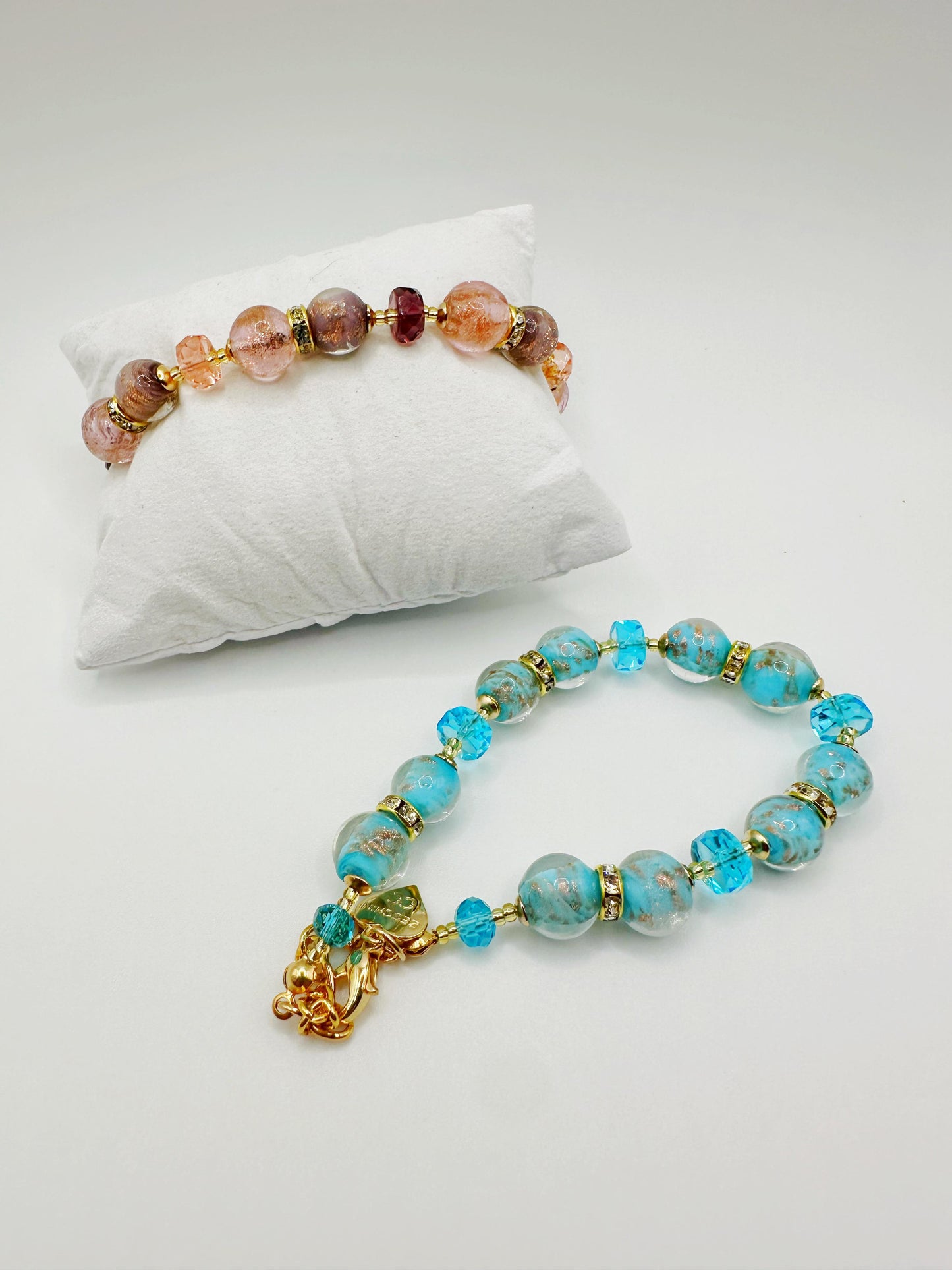 EMILY BRACCIALE con Perle in vetro di Murano con avventurina LP28