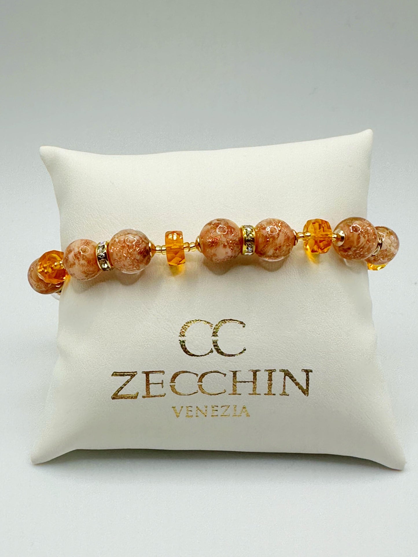 EMILY BRACCIALE con Perle in vetro di Murano con avventurina LP28