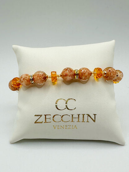 EMILY BRACCIALE con Perle in vetro di Murano con avventurina