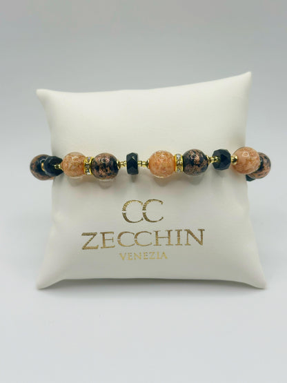 EMILY BRACCIALE con Perle in vetro di Murano con avventurina