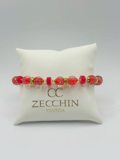 EMILY BRACCIALE con Perle in vetro di Murano con avventurina