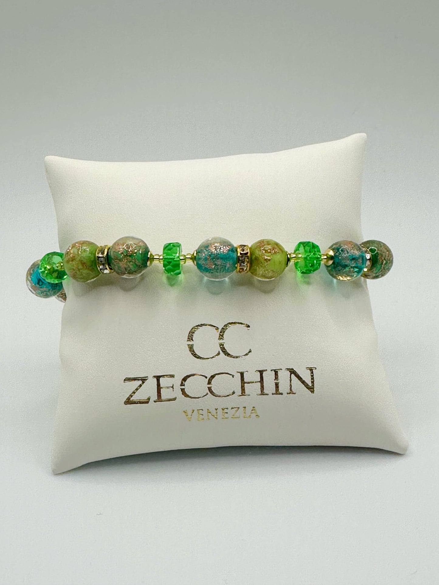 EMILY BRACCIALE con Perle in vetro di Murano con avventurina LP28