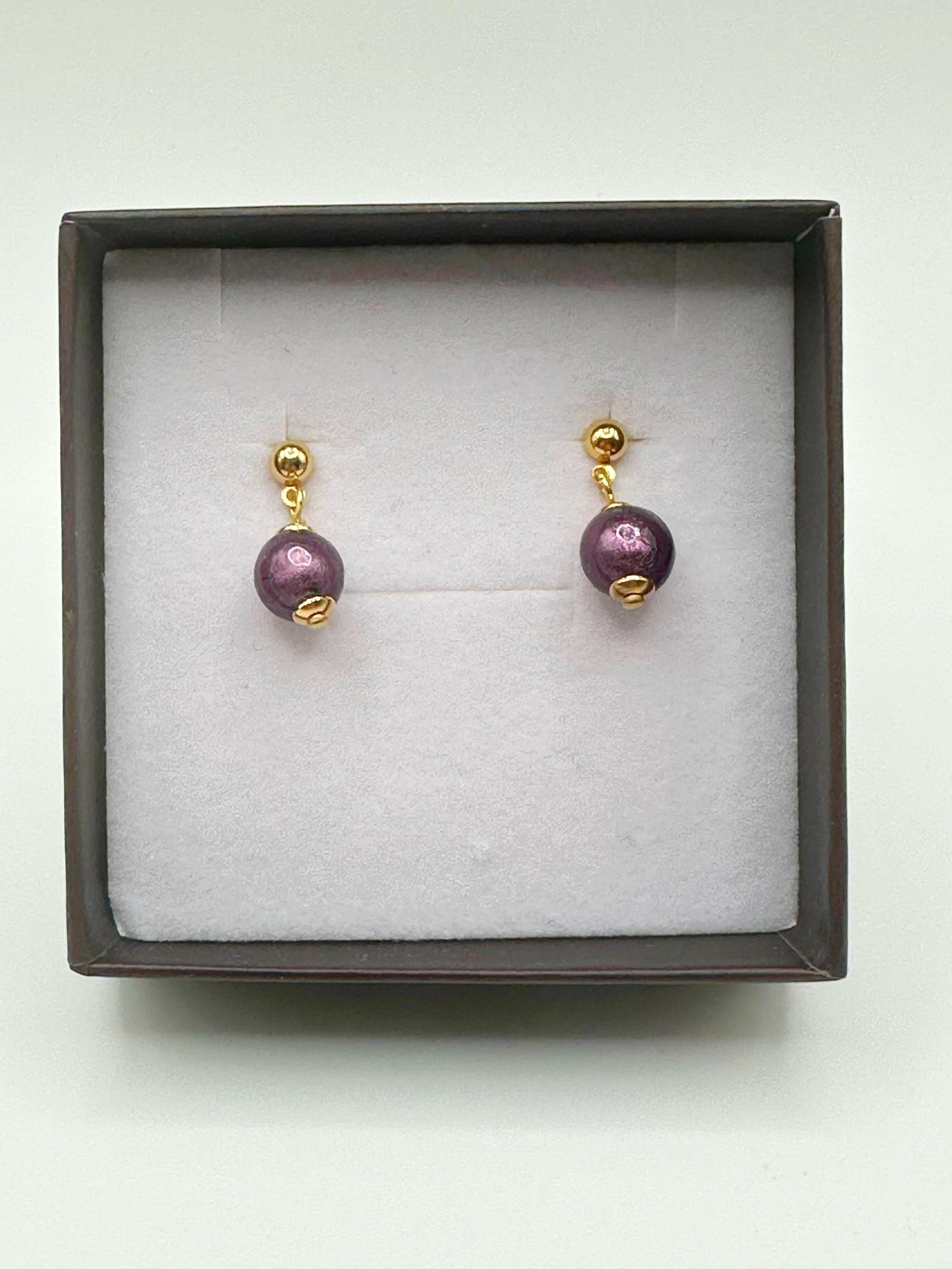 ONDA ORECCHINI a perla unica da 8mm satinata